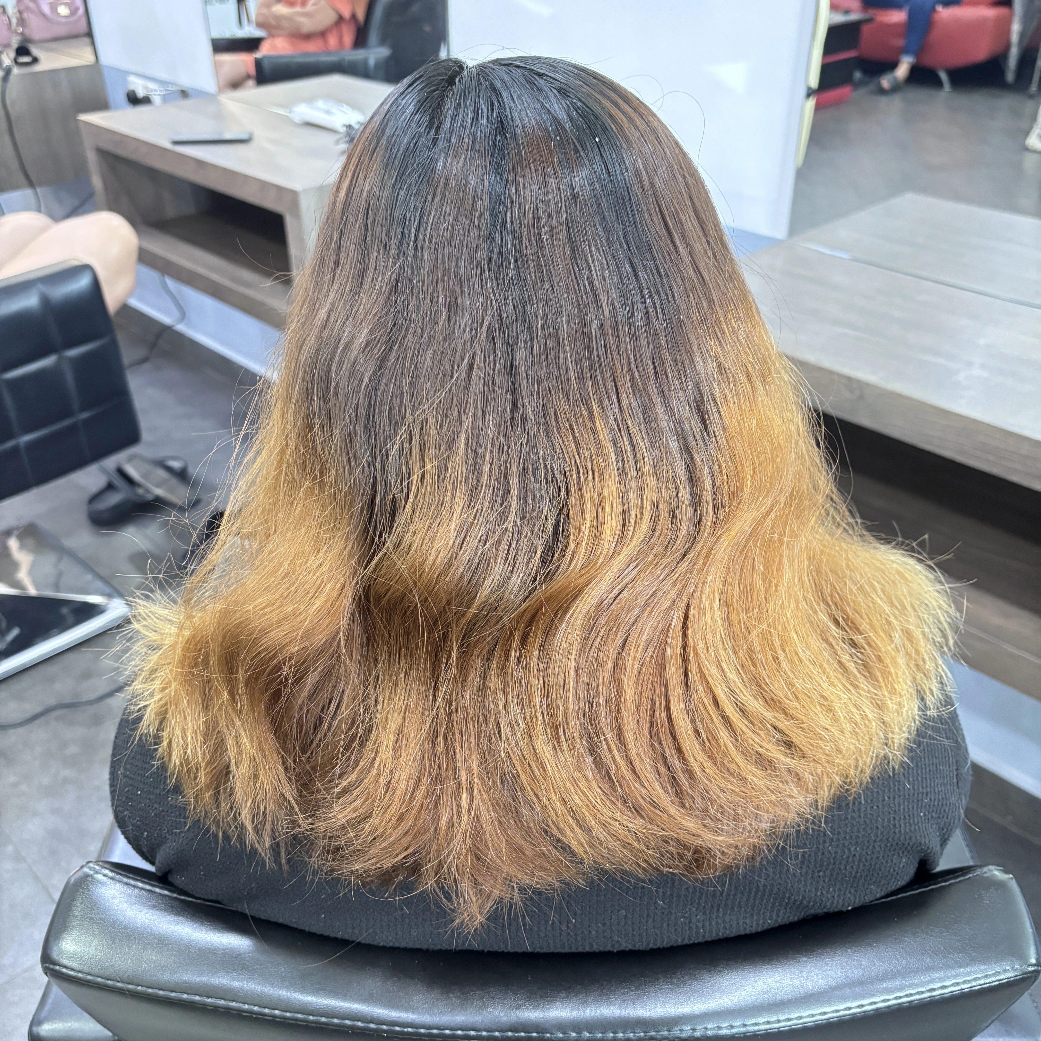 Before Coloring: Natural Hair Before Gold Dye